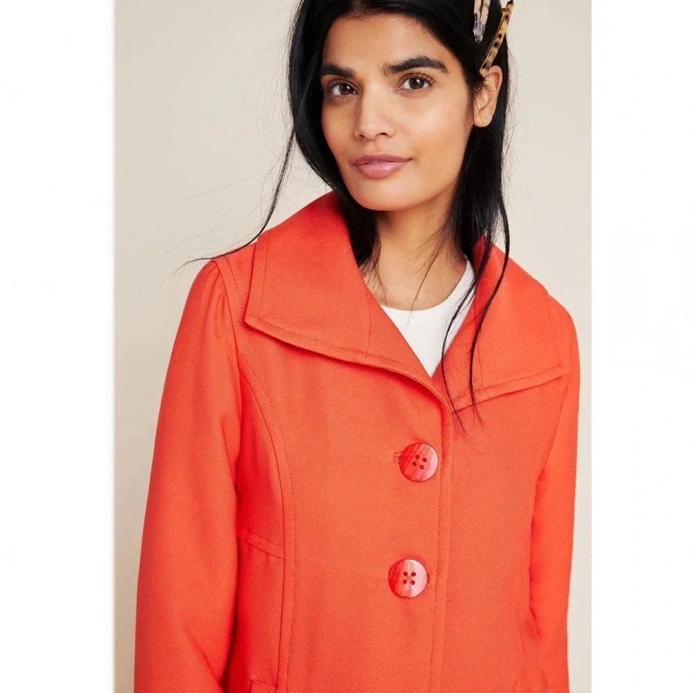 Anthropologie Wellesley Pleated Peacoat - Picture 4 of 9